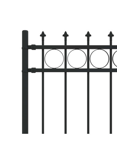Recinzione a anello con picchetti Nero 200 x 130 cm