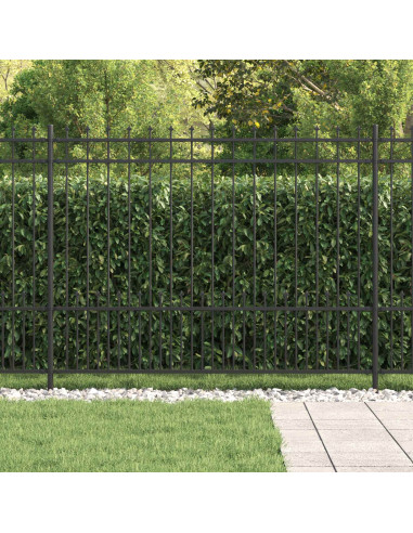 Recinzione a anello con picchetti Nero 200 x 200 cm
