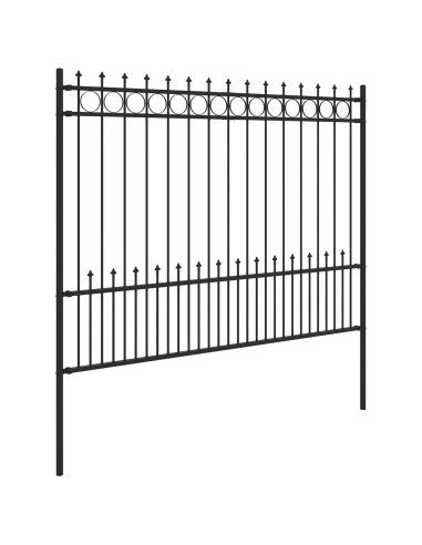Recinzione a anello con picchetti Nero 200 x 200 cm