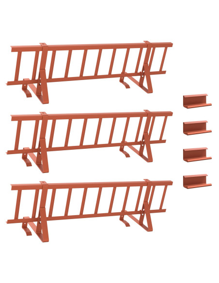Guardia per neve sul tetto Rosso 300 x 29,5 x 34,5 cm Acciaio
