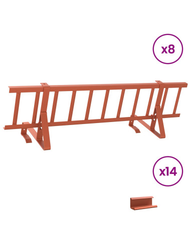 Guardia per neve sul tetto Rosso 800 x 29,5 x 34,5 cm Acciaio