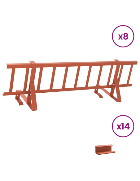 Guardia per neve sul tetto Rosso 800 x 29,5 x 34,5 cm Acciaio