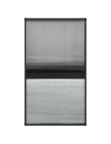 Zanzariera Plissettata Finestra Alluminio 80x160 cm con Tendina