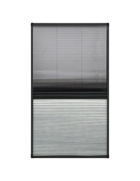 Zanzariera Plissettata Finestra Alluminio 80x160 cm con Tendina