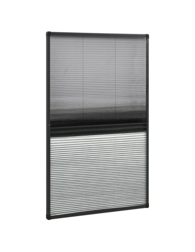 Zanzariera Plissettata Finestra Alluminio 80x160 cm con Tendina