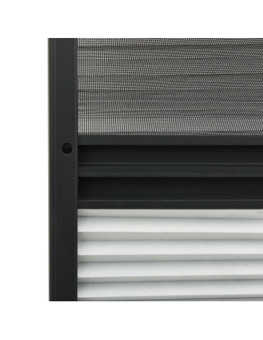 Zanzariera Plissettata Finestra Alluminio 80x160 cm con Tendina