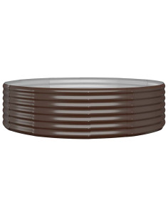 Letto Giardino Acciaio Zincato 140x140x36 cm Marrone 2