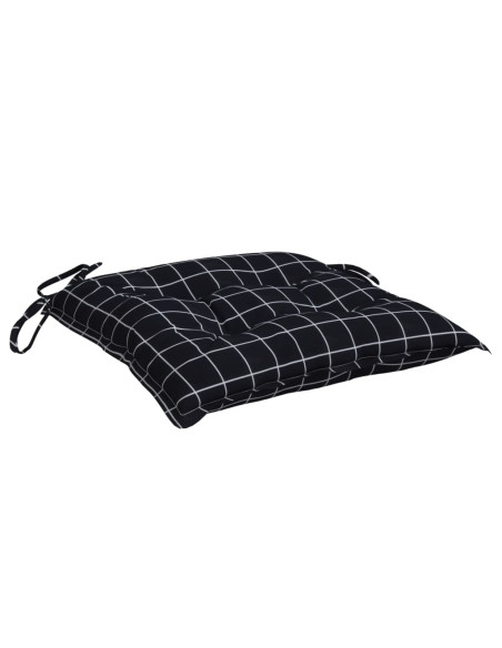 Cuscini per Sedia 4 pz a Quadri Neri 50x50x7 cm Tessuto Oxford