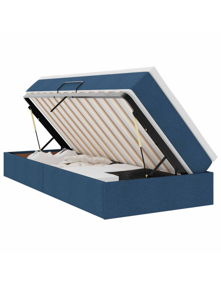 Letto con contenitore e materasso Blu 90 x 200 cm Poliestere