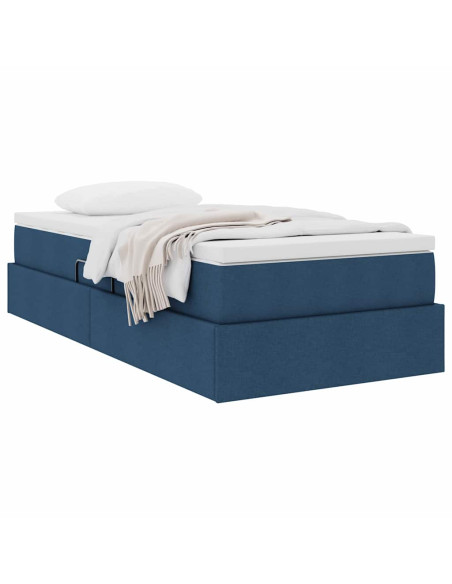 Letto con contenitore e materasso Blu 90 x 200 cm Poliestere