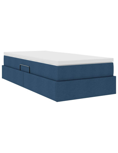 Letto con contenitore e materasso Blu 90 x 200 cm Poliestere