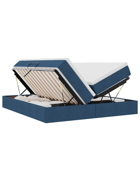 Letto con contenitore e materasso Blu 180 x 200 cm Poliestere