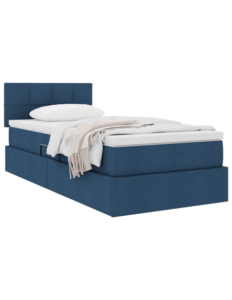 Letto con contenitore e materasso con materasso Blu 90 x 200 cm