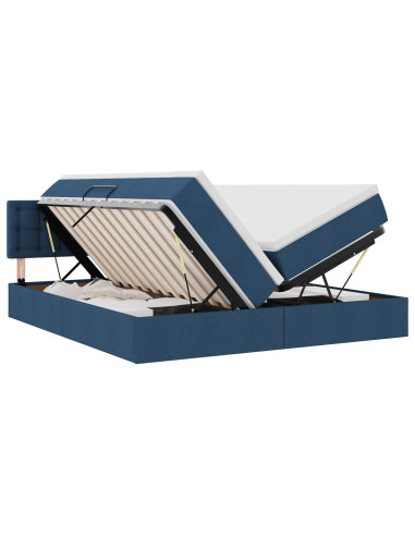 Letto con Contenitore Blu 180 x 200 cm Pelle Sintetica