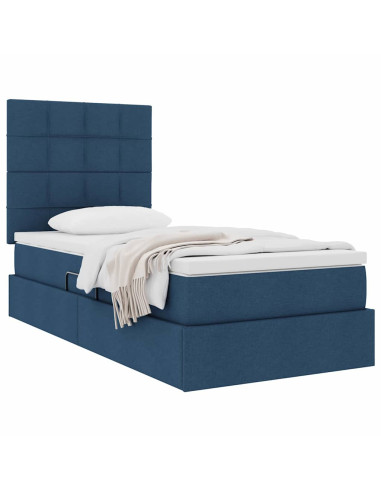 Letto con contenitore e materasso Blu 90 x 200 cm Poliestere
