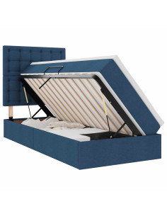 Letto con contenitore e materasso Blu 90 x 200 cm Poliestere 2