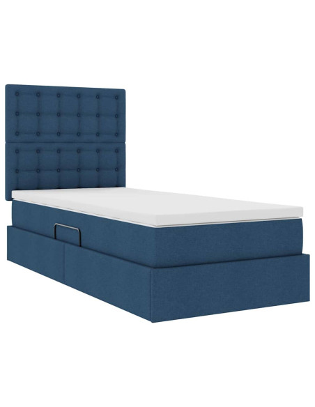 Letto con contenitore e materasso Blu 90 x 200 cm Poliestere