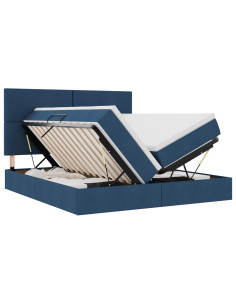 Letto con Contenitore Blu 180 x 200 cm Pelle Sintetica 2