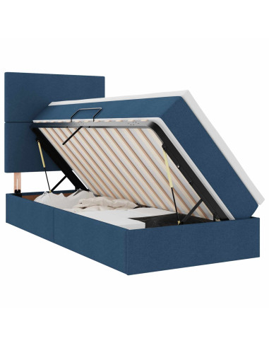 Letto con contenitore e LED con led Blu 90 x 200 cm Poliestere