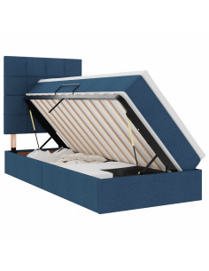 Letto con contenitore e LED con led Blu 90 x 200 cm Poliestere 2