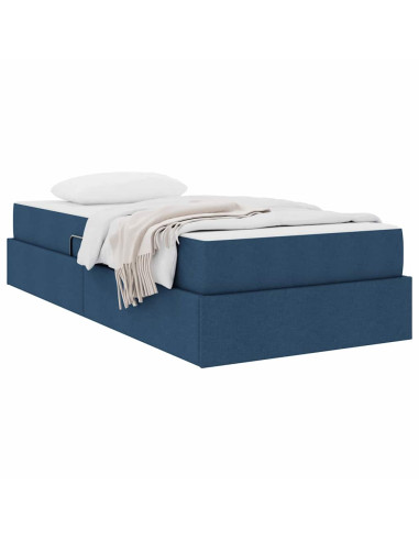 Letto con contenitore e materasso Blu 90 x 200 cm Poliestere