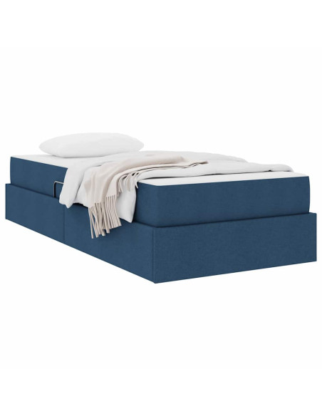 Letto con contenitore e materasso Blu 90 x 200 cm Poliestere