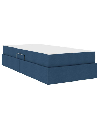 Letto con contenitore e materasso Blu 90 x 200 cm Poliestere