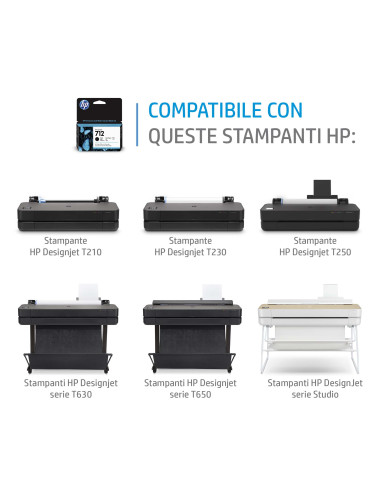 HP Confezione da 3 cartucce di inchiostro ciano originale DesignJet 712 da 29 ml