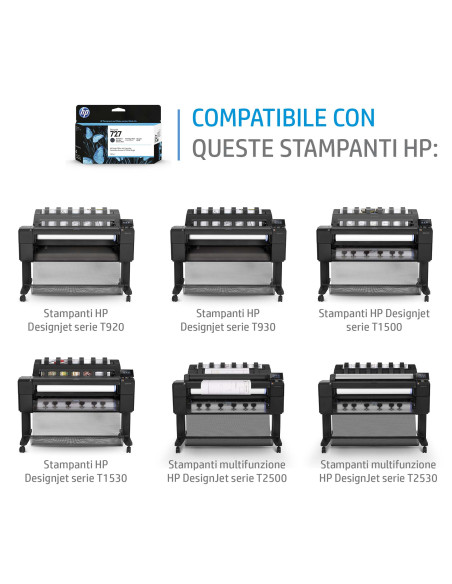 HP Cartuccia inchiostro grigio DesignJet 727, 130 ml