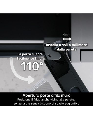 LG GBBS726CPY Frigorifero combinato Fit & Max 60cm, Classe C, 375L, AI Inverter, Prime Silver