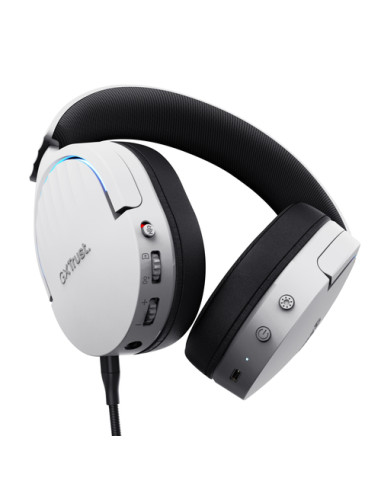 Trust GXT 491W FAYZO Auricolare Con cavo e senza cavo A Padiglione Gaming USB tipo-C Bluetooth Nero, Bianco