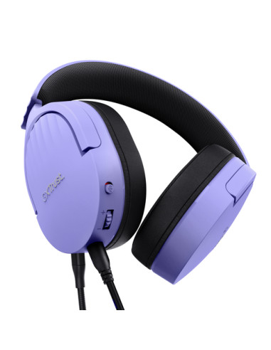 Trust GXT 489P FAYZO Auricolare Cablato A Padiglione Gaming Nero, Viola