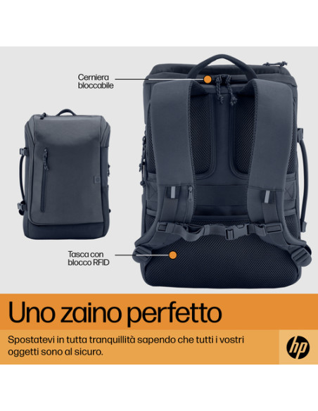 HP Zaino grigio scuro per laptop da 15,6" Travel 25 litri