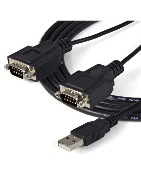 StarTech.com Cavo adattatore RS-232 USB FTDI a seriale 2 porta, con interfaccia COM