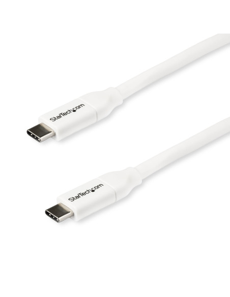 StarTech.com Cavo USB-C a USB-C con PD 5A - M/M - Bianco da 2m - USB 2.0 - Certificato USB-IF