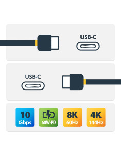 StarTech.com Cavo USB-C attivo da 3 m, USB 3.2 10Gbps, Cavo USB Type-C lungo per il trasferimento dei dati, 60W Power Delivery,  2