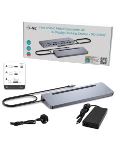 i-tec USB-C Metal Ergonomic 3x 4K Display Docking Station + Power Delivery 100 W 2
