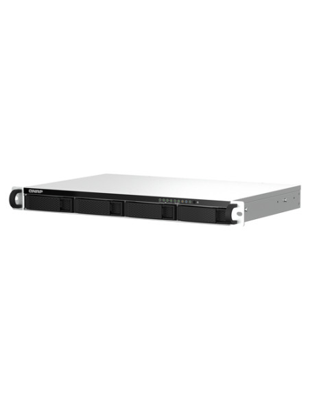 QNAP TS-464eU NAS Rack (1U) Intel® Celeron® N5095 8 GB DDR4 0 TB QNAP Turbo System Alluminio, Nero