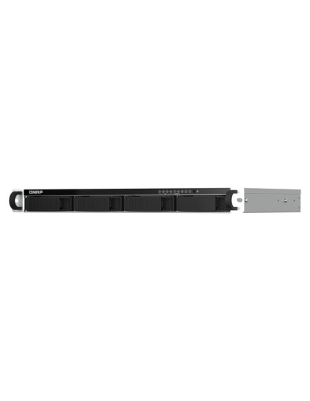 QNAP TS-464eU NAS Rack (1U) Intel® Celeron® N5095 8 GB DDR4 0 TB QNAP Turbo System Alluminio, Nero