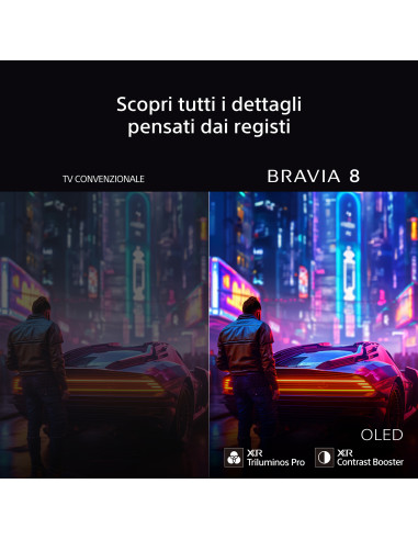 Sony BRAVIA 8 OLED 55 Pollici 4K HDR Google Smart TV (2024) | Gaming Menu per PlayStation 5, IMAX Enhanced, Dolby Vision Atmos, 