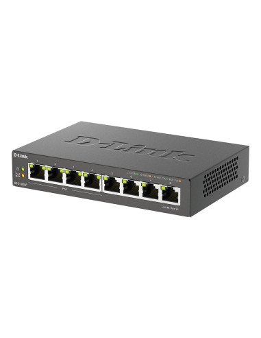 D-Link DGS-1008P/E switch di rete Non gestito L2 Gigabit Ethernet (10/100/1000) Supporto Power over Ethernet (PoE) Desktop Nero