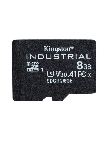 Kingston Technology Scheda microSDHC Industriale 8GB C10 A1 pSLC + Adattatore SD