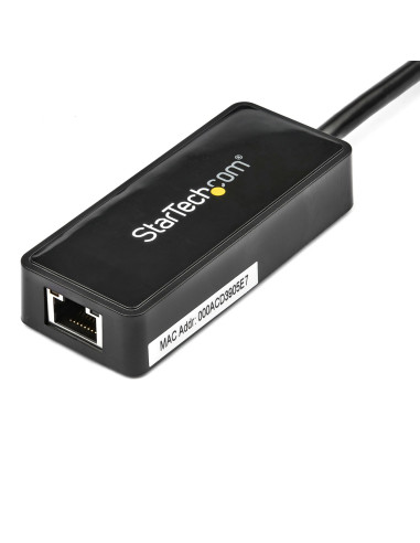 StarTech.com Adattatore USB 3.0 a Ethernet Gigabit (RJ45) - Scheda di rete NIC esterna con porta USB integrata - Nero