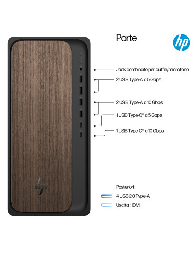 HP OmniDesk Desktop AI M03-0024nl PC Intel Core Ultra 5 225 16 GB DDR5-SDRAM NVIDIA GeForce RTX 5060 Windows 11 Home Tower AI PC