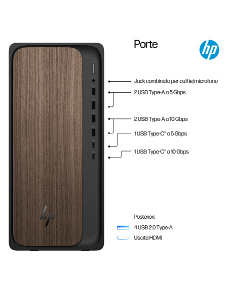 HP OmniDesk Desktop AI M03-0024nl PC Intel Core Ultra 5 225 16 GB DDR5-SDRAM NVIDIA GeForce RTX 5060 Windows 11 Home Tower AI PC