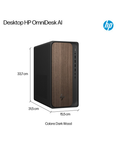 HP OmniDesk Desktop AI M03-0024nl PC Intel Core Ultra 5 225 16 GB DDR5-SDRAM NVIDIA GeForce RTX 5060 Windows 11 Home Tower AI PC