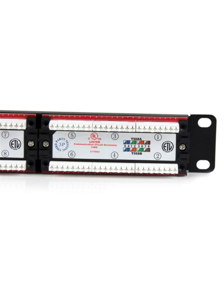 StarTech.com Patch Panel Cat 6 a 24 porte 1U - Pannello di cablaggio per rete Cat6