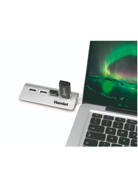 HUB USB 2.0 4 PORTE ALLUMINIO