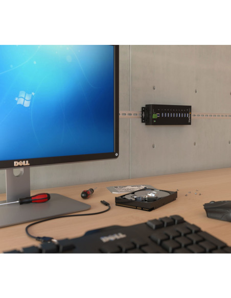 StarTech.com HUB Industriale USB 3.0 a 10 porte - Perno e concentratore USB 3.0 con ESD e protezione da sovratensioni