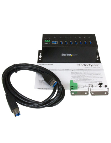 StarTech.com HUB Industriale USB 3.0 a 7 porte - Perno e concentratore USB 3.0 con Protezione ESD